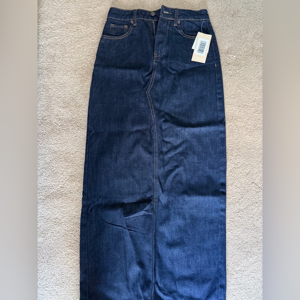 JustFab Deep Indigo Straight Leg Jeans